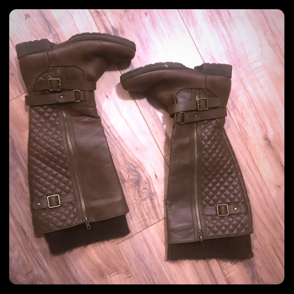 Women’s chocolate tall boots wide calf size 8